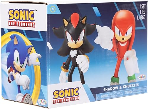 Miniatura 8 de Sonic The Hedgehog Figura de acción de 4 pulgadas, paquete de 2 nudillos y sombra
