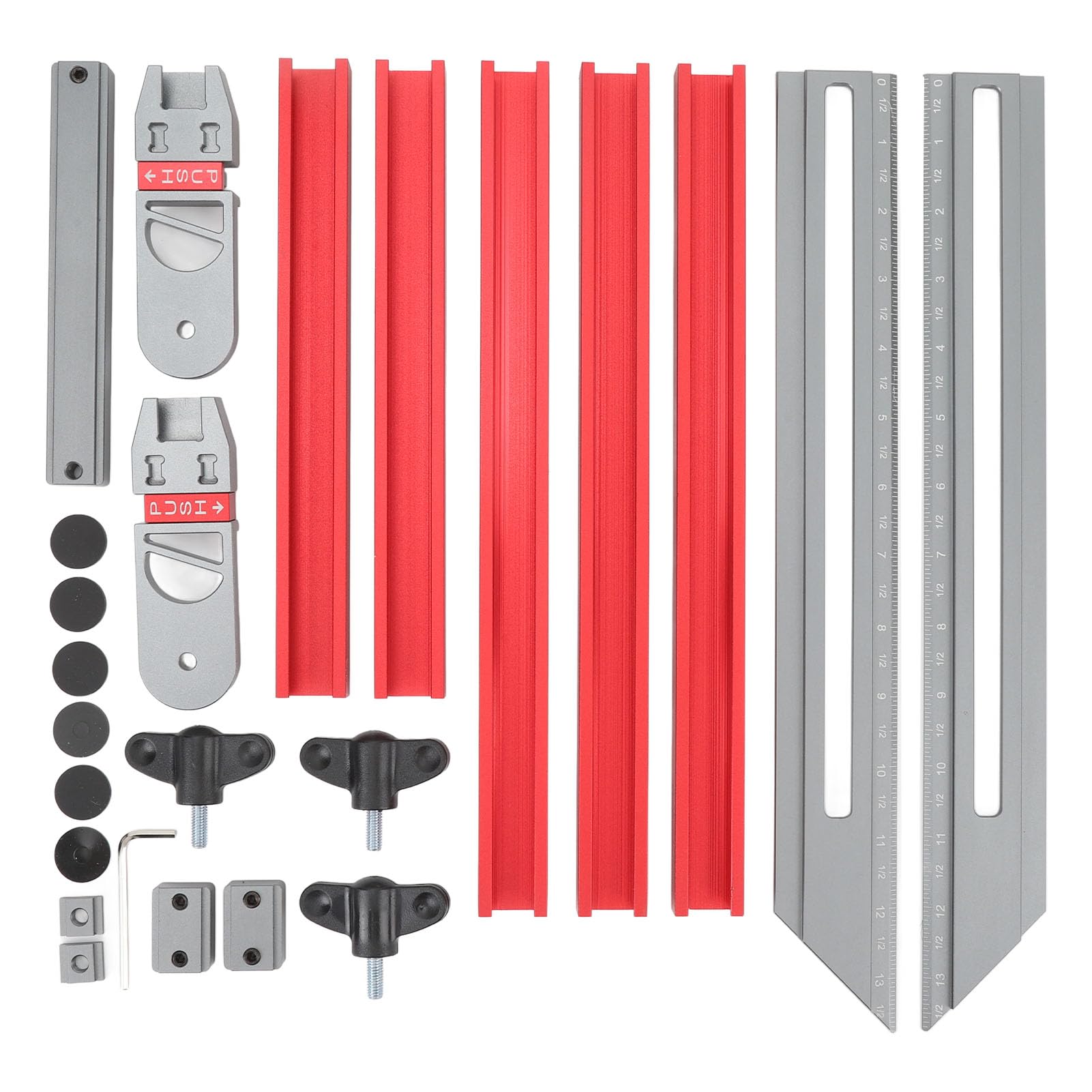 Stair Tread Gauge, Aluminum Alloy Stair Tread Measuring Tool Jig with Accurate Angle Measurement for DIY Template and Installation Layouts, Supports Many Types of Layout Projects