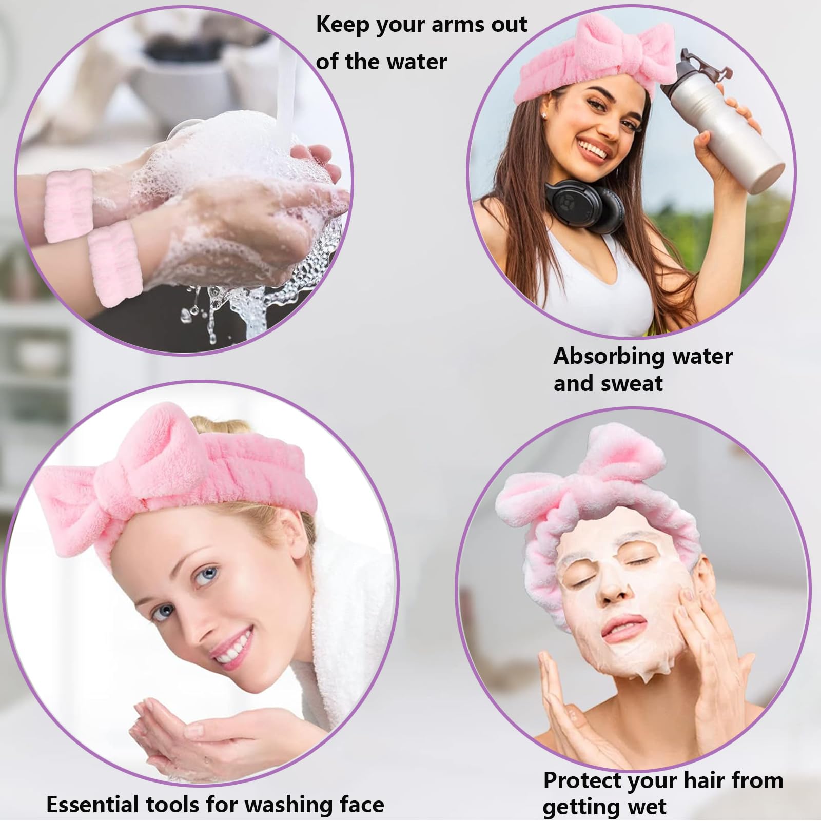 Molain Fascia Per Capelli Con Palma E Lumaca Fascia Per Capelli Da Donna In Pile Corallo Accessorio Creativo Per Lavare Il Viso Doccia Sport Bellezza Cura Della Pelle (Cachi