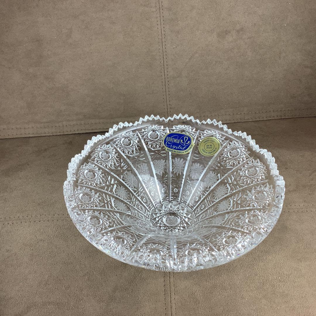 チェコ 　ボヘミア　クリスタル　ガラス　ボウル　訳あり　欠け チェコ ボヘミアクリスタル（BOHEMIA CRYSTAL） GLASSWORKS