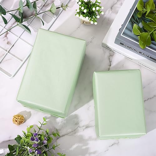 Miniatura 4 de Whaline Papel de seda verde a granel, 100 hojas de papel de seda metálico, papel de regalo verde, papel de seda para manualidades, bodas,