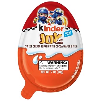 Kinder Joy Egg, Treat Plus Toy, Sweet Creams and Chocolatey Wafers, Individually Wrapped, 0.7 oz