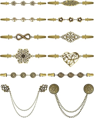 Jetec 12 piezas de clip para la espalda de vestido, camisa vintage, clips de cincha para suéter, cárdigan, chal, clips para mujeres y niñas