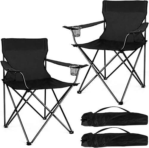 Joyfair Portable Camping Chair, Outdoor Lawn Folding Chairs for Adults, Heavy Duty Large Foldable Chairs for Beach, Fishing, Tailgating Outdoor