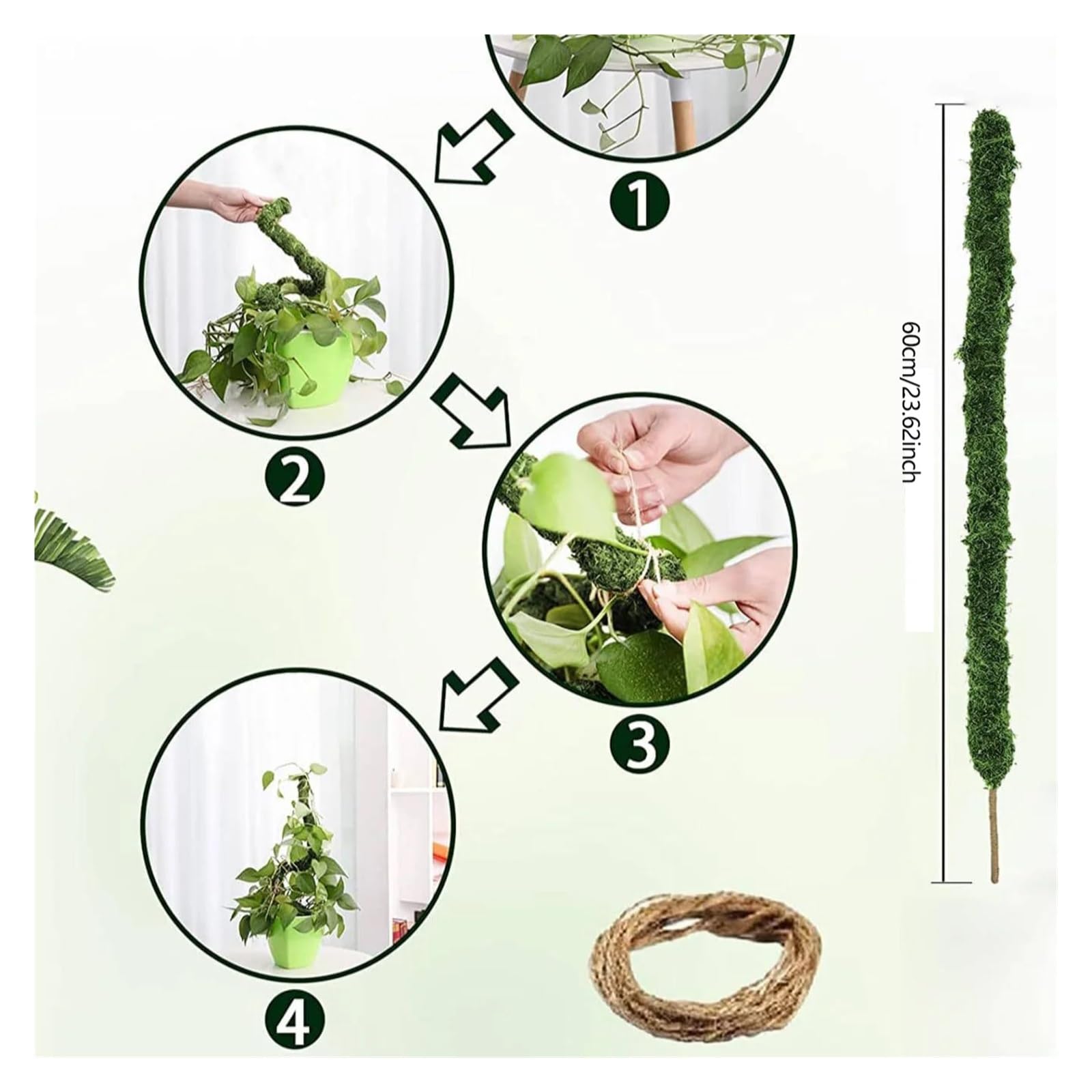 Tuteur Plante Poteau en Mousse Pliable for Plantes, 1 pièce, poteaux Monstera for piquets de Plantes grimpantes for l'intérieur, Support
