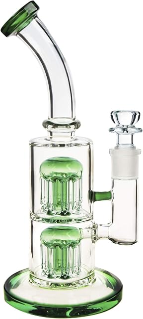 REAMIC Castle A Handmade Bong Smoking Green Hookah 18.8mm Bong Bowl Height 27cm Glass Pipes