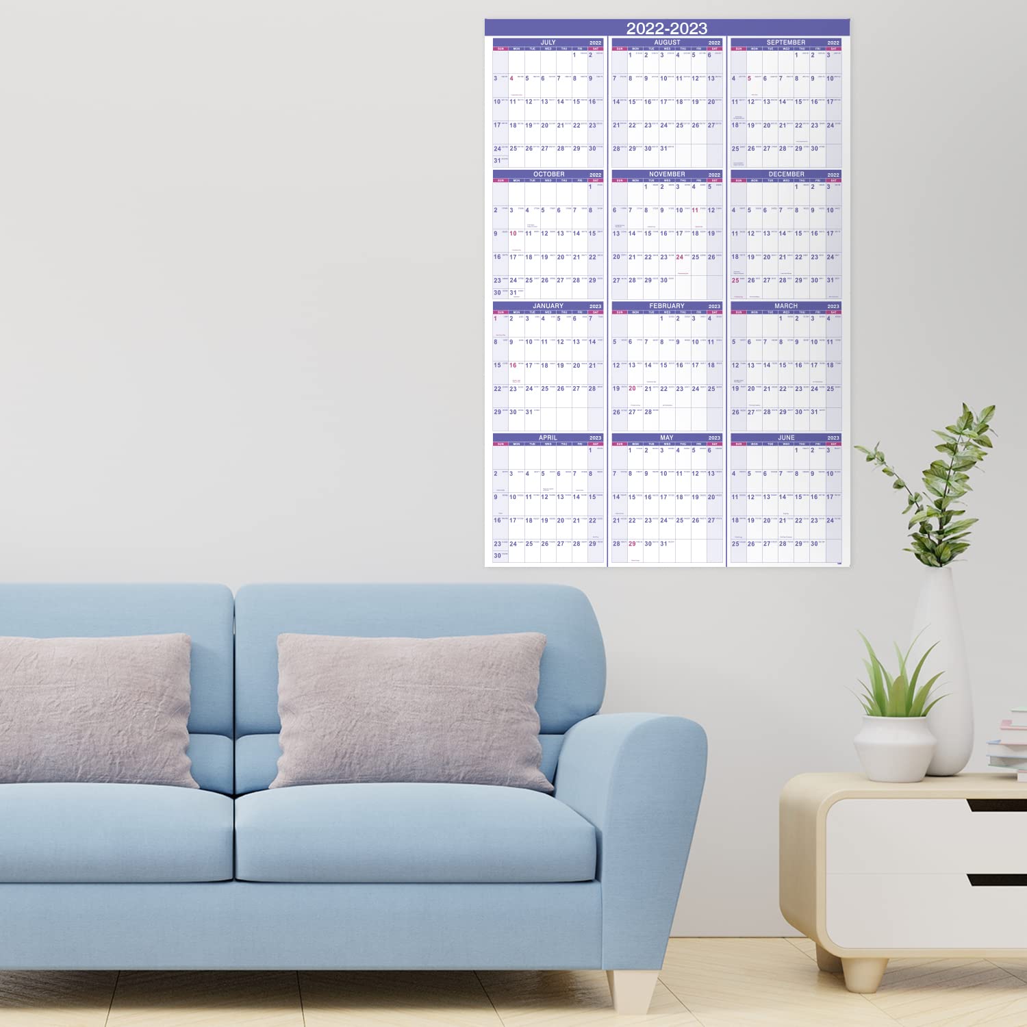 Buy 20222023 Yearly Wall Calendar 20222023 Wall Calendar with