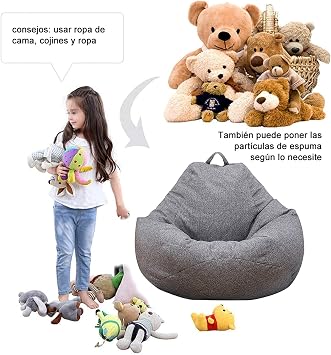 Bean Bag Cover No Filler Chair Sofa Cover High Back Bean Bag Sofa Cover Recliner Gaming Storage Bag, for Adults and Kids Beanbag Chair,no Filling,Blue-L