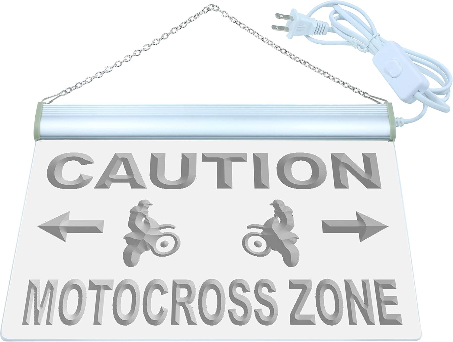 ADVPRO Caution Motocross Zone LED Sign Neon Light Sign Display m601-b(c)