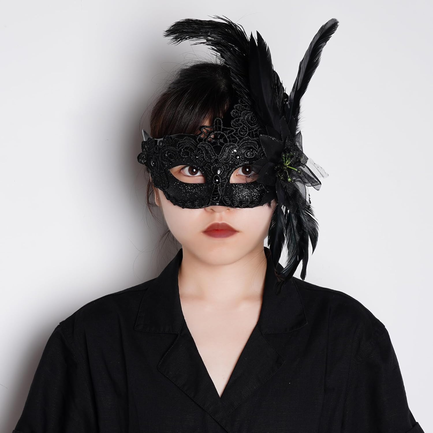 Feather Masquerade Mask Feather Venetian Mask for Women Cosplay Party Halloween Mardi Gras Christmas Masque - Image 4