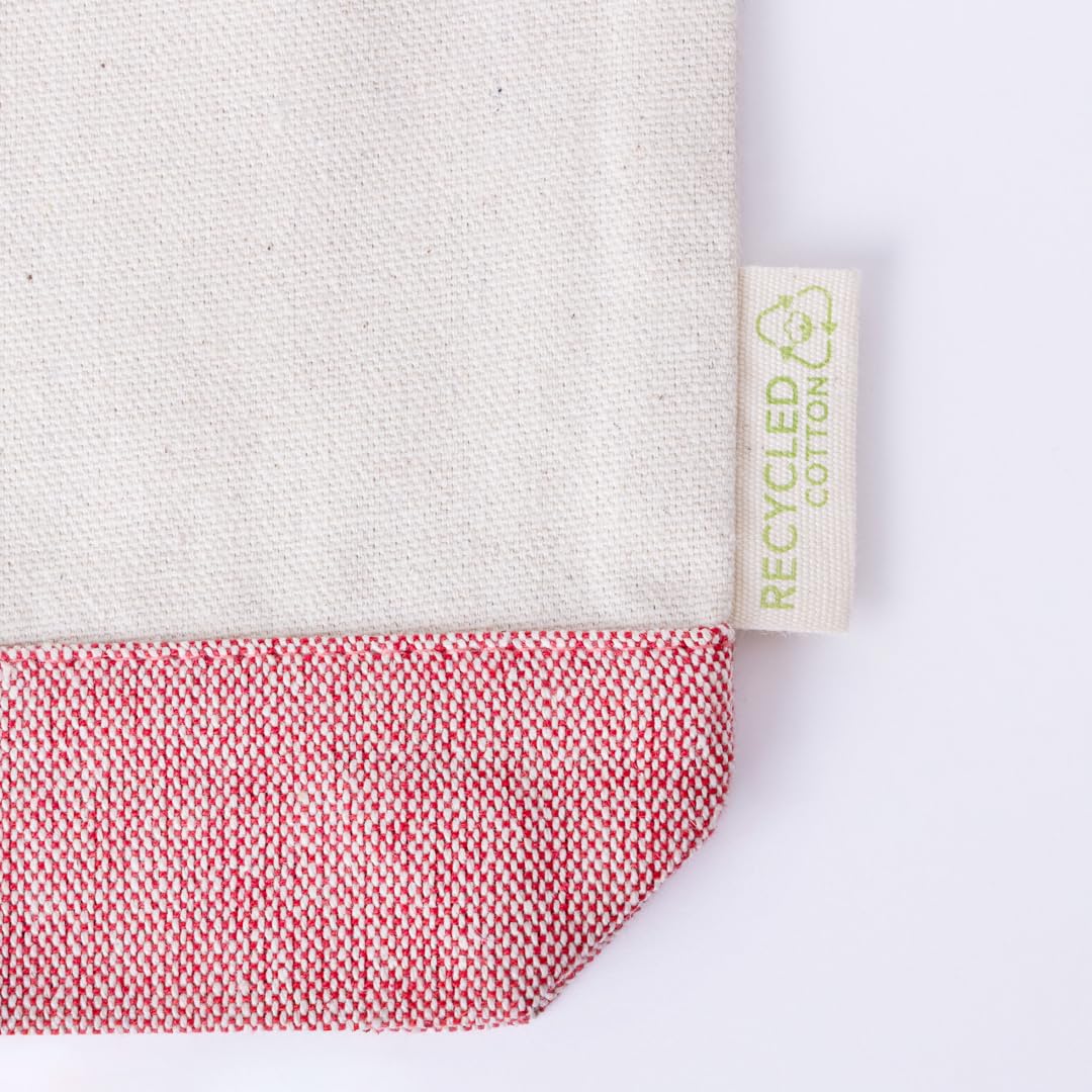 Toiletry Bag 100% Recycled Cotton Women's Cosmetic Bag with Zip Closure and Handle to Match Base Cosmetic Bag Travel Makeup Bag 23 x 18 x 8 cm - Image 4