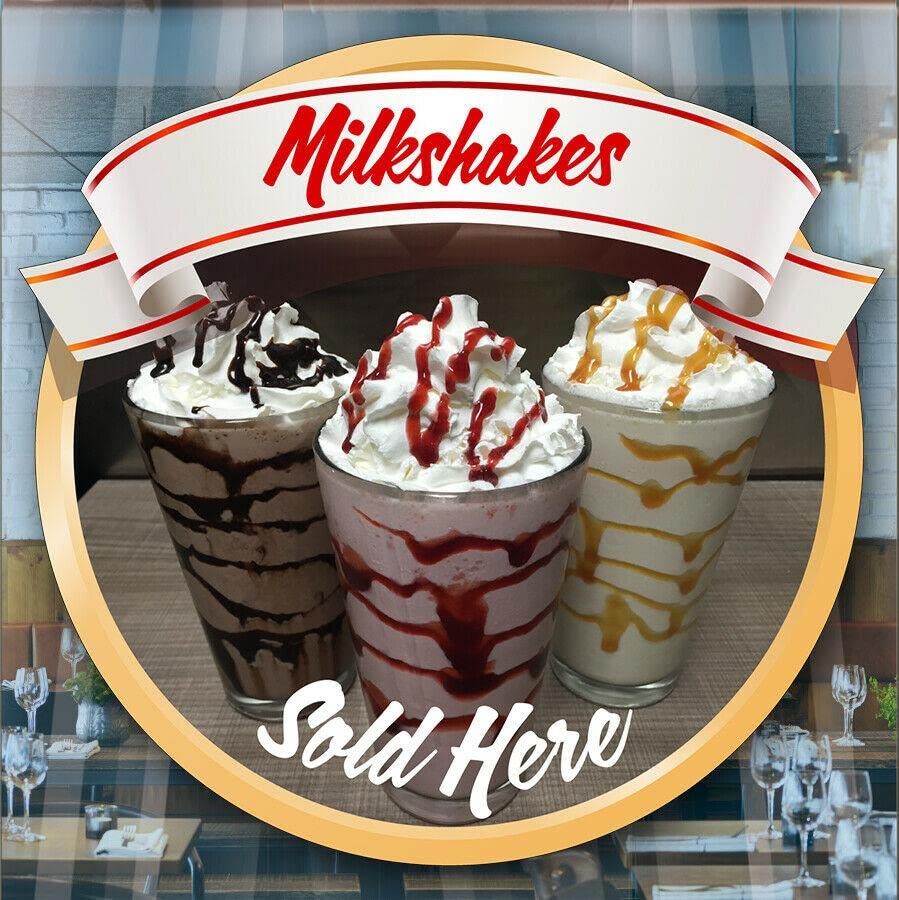 Handmade By Stukk Milkshakes Catering Window Cafe Shop Restaurant Sticker Sign POS Decal