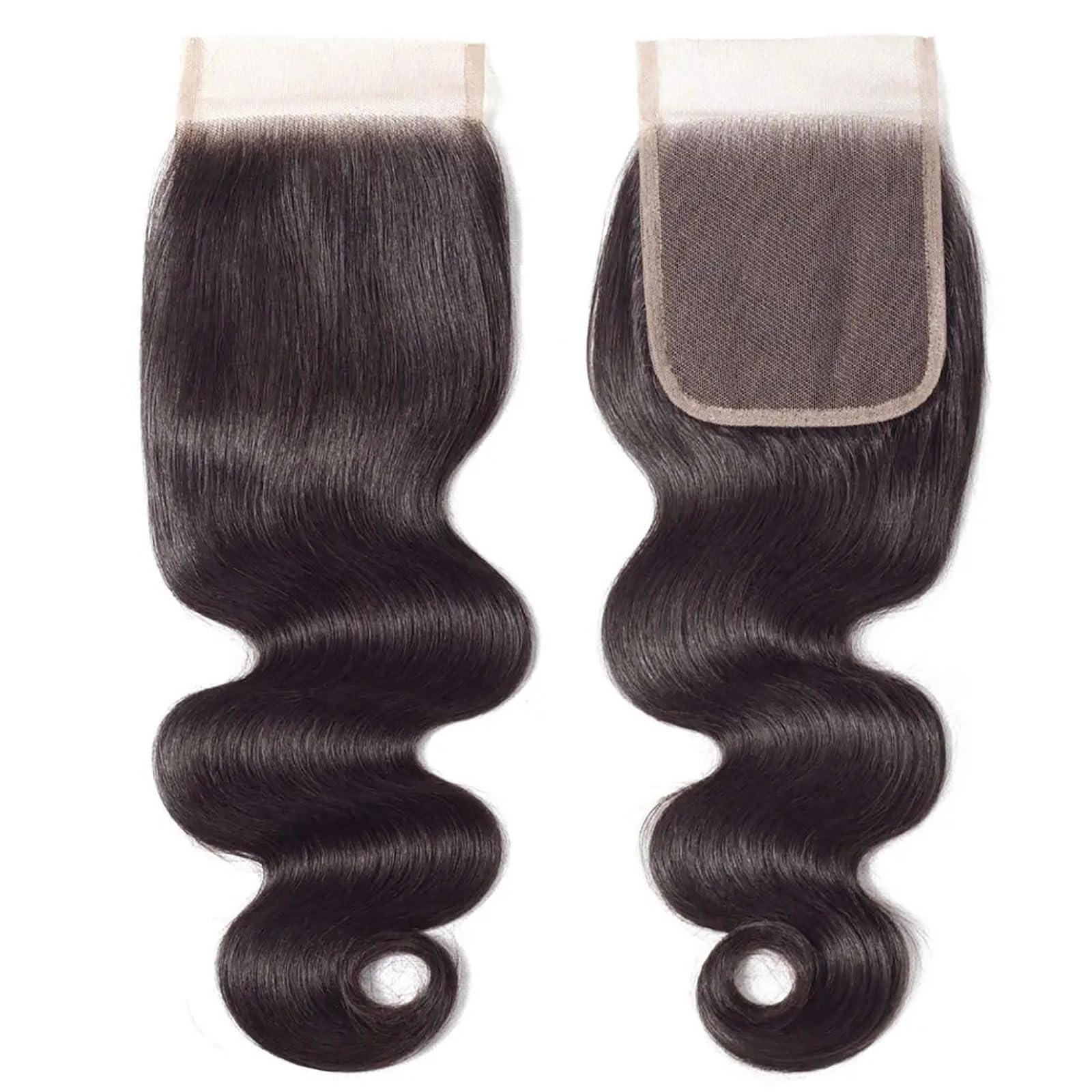 Huarisi 4x4 Transparent Lace Closure Human Hair Body Wave 10 Inch Brazilian Short Wavy Closures with Baby Hair Sew in Natural Hairline Free Part Soft for Black Women - Image 2