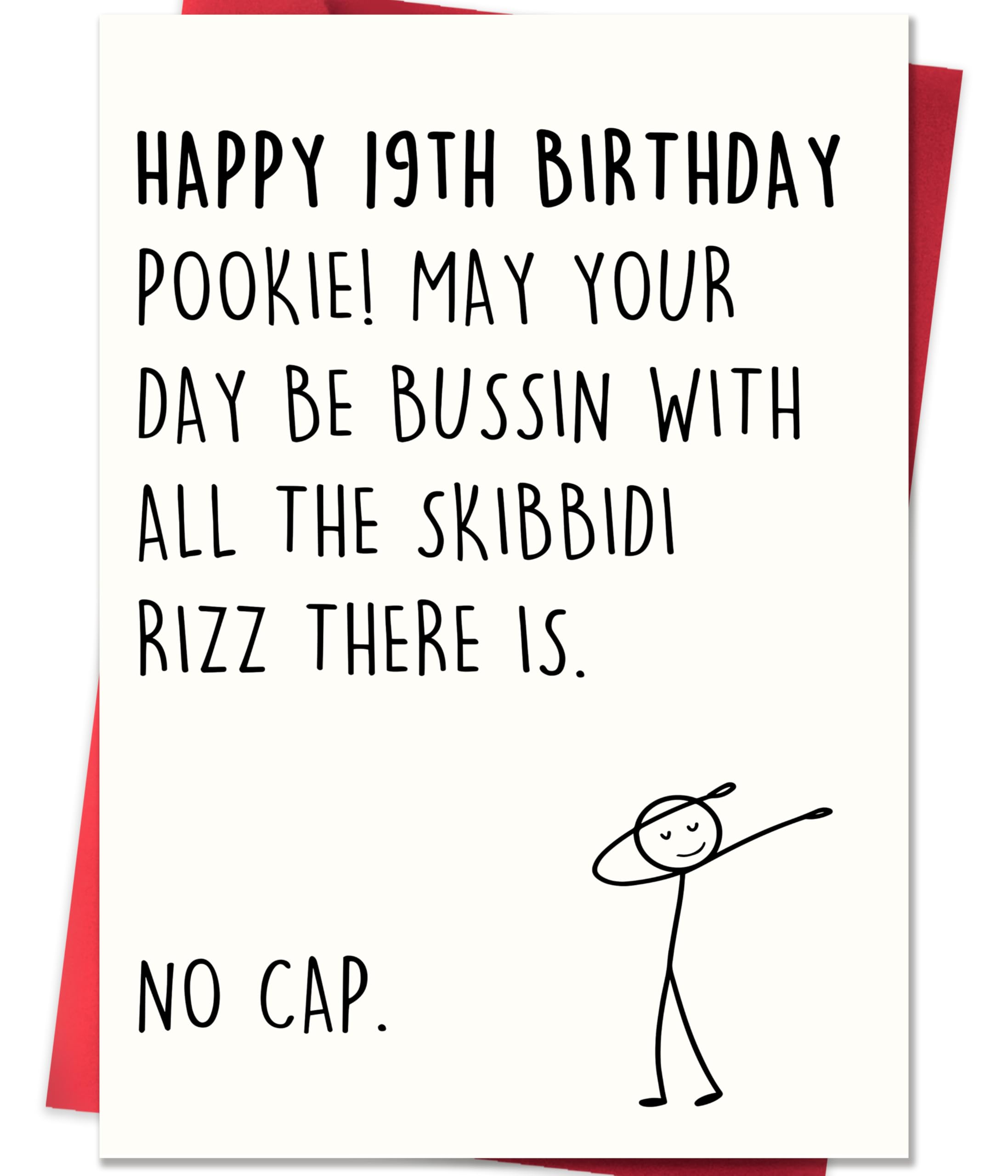 IDU Funny 19th Birthday Card,Happy 19th Birthday Gifts & Decorations for Boys Girls,19 Year Old Birthday Gifts Cards for Son Daughter with Gen Z Slang