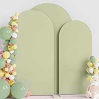 Vista 34 de Wokceer Juego de 3 fundas de arco de boda de elastano ajustadas para arco de boda para parte superior redonda, soporte de arco de Chiara