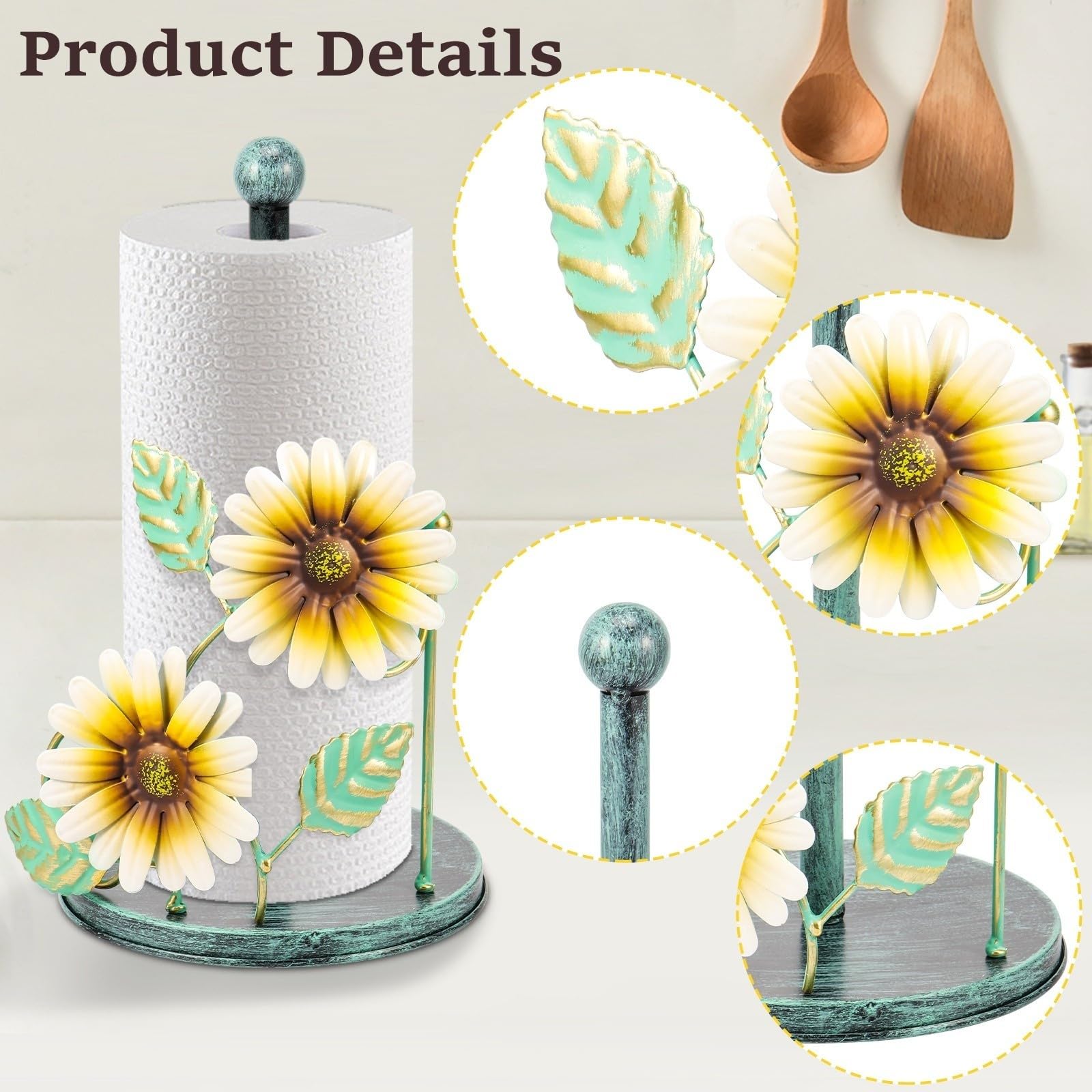 Küchenrollenhalter Sonnenblumen-Eisenrollen-Papierhandtuchhalter