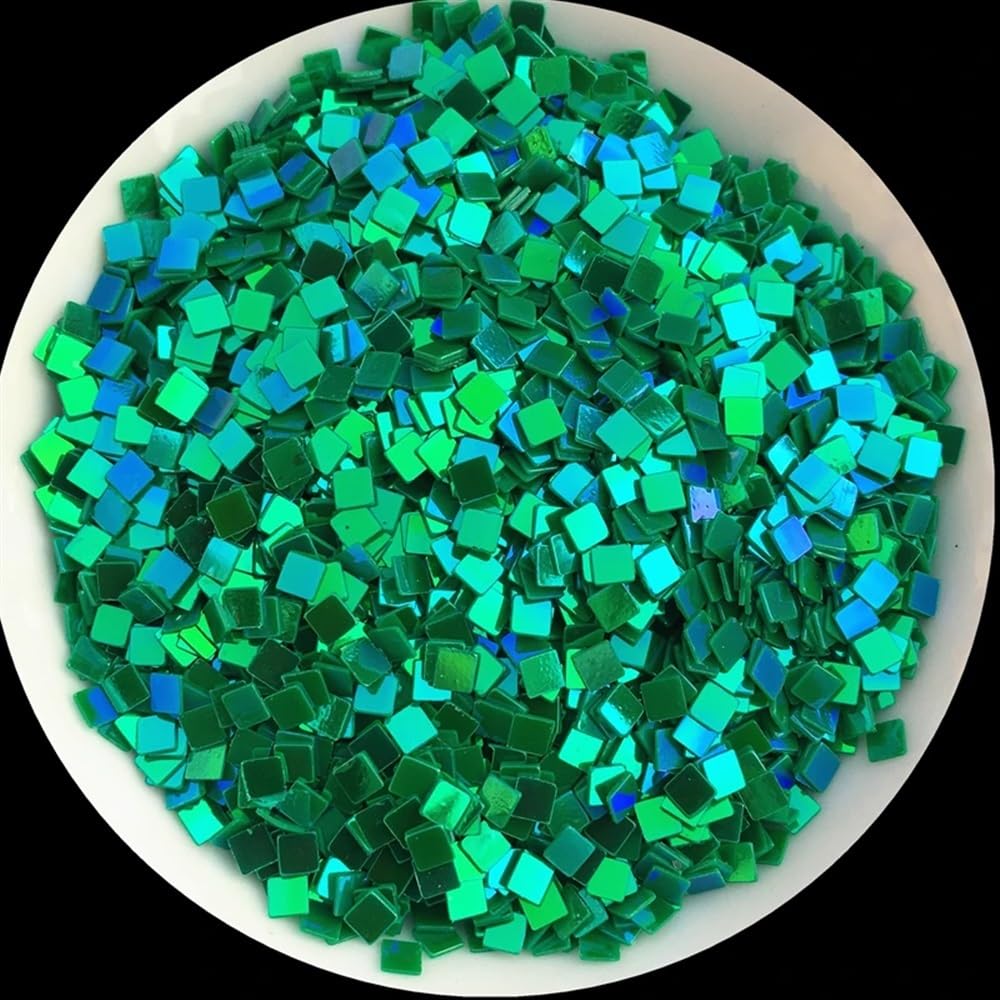 Lentejuelas para coser, Lentejuelas cuadradas sueltas multicolor de 2,5 mm, paquete 4000 unidades(AB Orange)