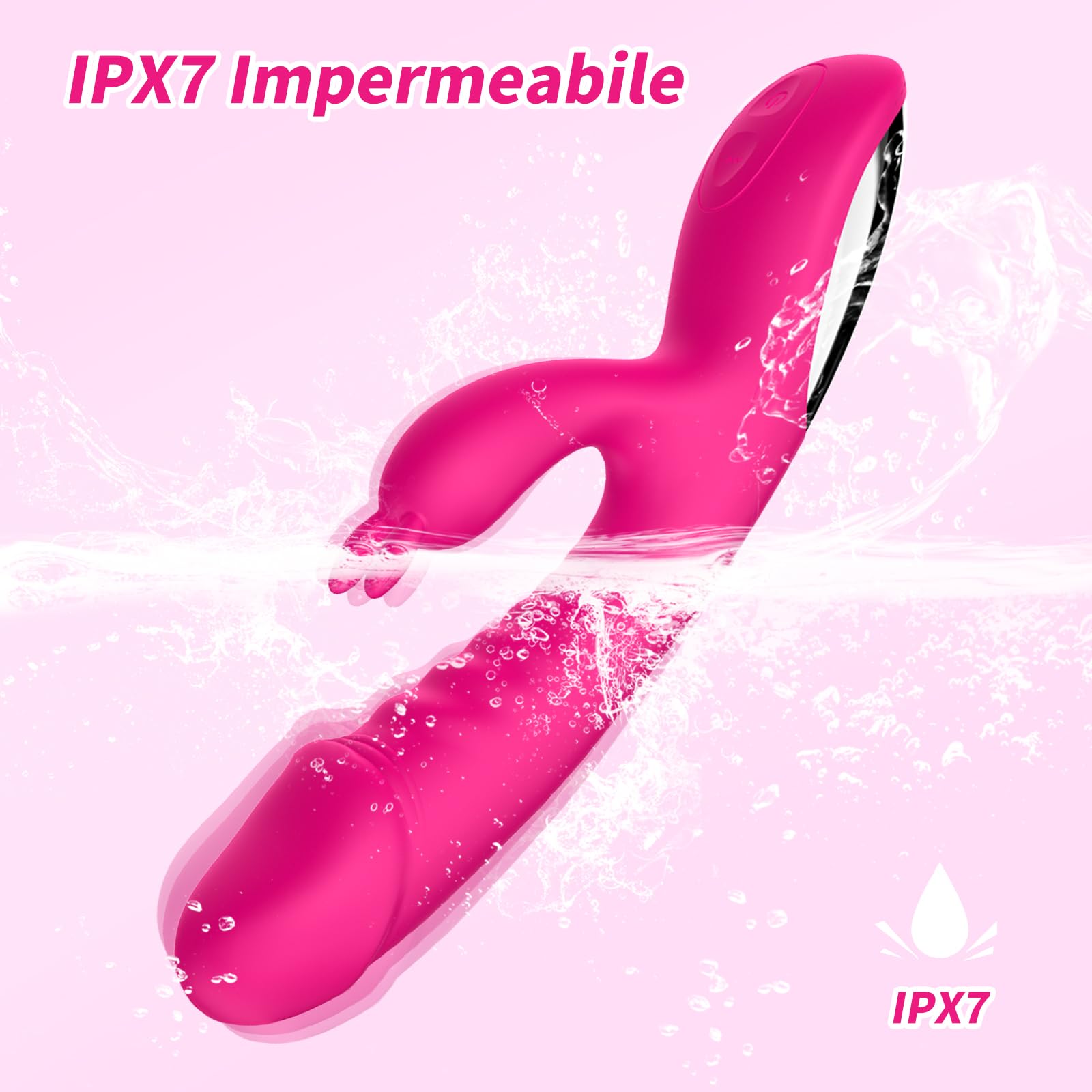 Vibratoreper Donna Professionale Clotoride Grandi Sex Toys Vibratoriper Donne Stimolatore per Clitoride Punto G Squirting Vibratore Rabbit Vibratori Donne 10 Modo Sexytoysys Donna Coppia (pink)