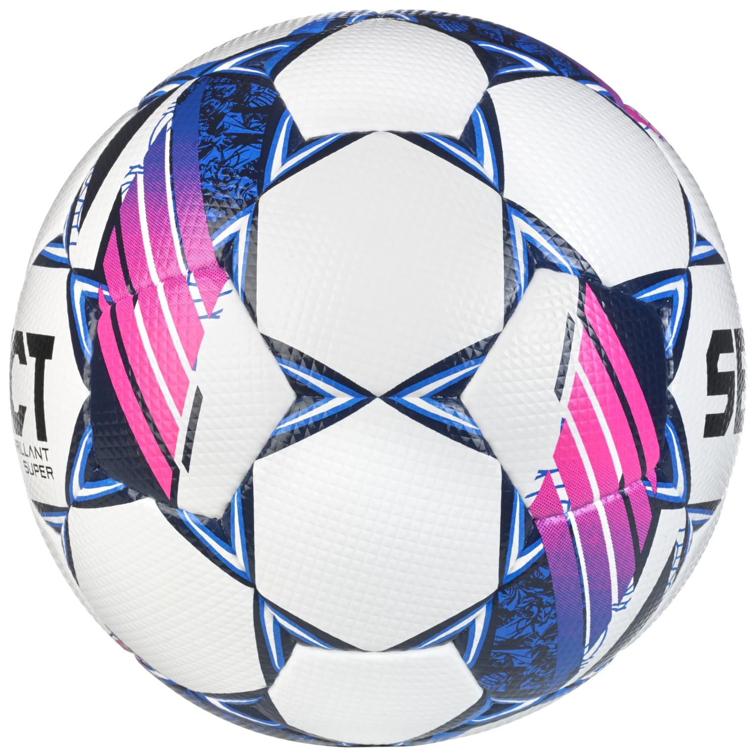 Select Brillant Super FIFA Quality Pro V24 100032 Ballon de Football, Unisexe, Blanc/Bleu/Rose, Taille 5