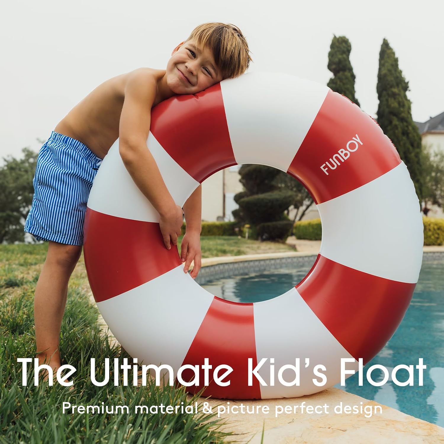 FUNBOY 34" Vintage Red Stripe Kids Pool Float image 2