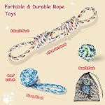Jouets de corde de chien pour les brochettes agressives,Chiens moyens, Corde de coton lourd, Jouet de chevreuil de chien, Tug de guerre, Toss, Jeux de fetch, Nettoyage des dents, Jouets pour chien pour l'intérieur et l'extérieur, Cadeau pour chien