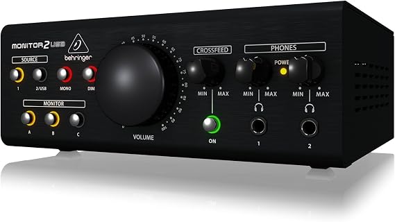 Behringer MONITOR2USB High-End Speaker and Headphone Monitoring Controller with VCA Control and USB Audio Interface