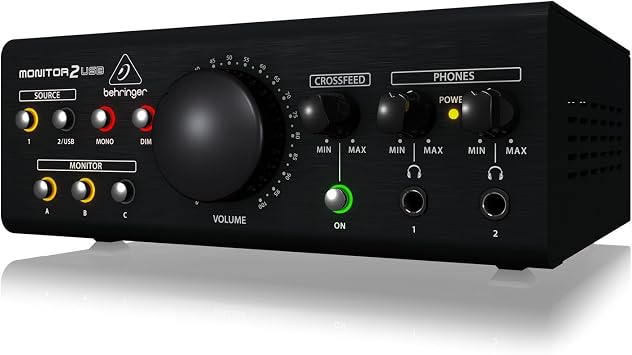 Behringer MONITOR2USB High-End Speaker and Headphone Monitoring Controller with VCA Control and USB Audio Interface
