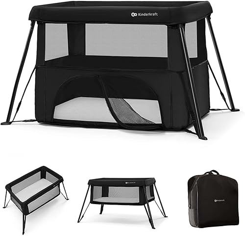 Kinderkraft CAMI - Cama de bebé 3 en 1, cama de viaje para bebé, desde el nacimiento hasta los 3 años, cuna de bebé, cuna de viaje, fácil de plegar