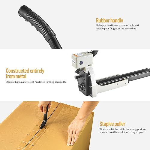 Miniatura 6 de meite Engrapadora de caja HB3518 Cierre manual de cartón calibre 16, grapadora de embalaje resistente para caja corrugada, esfera de profundidad