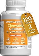 Chewable Calcium & Vitamin D3 | Supports Bone & Muscle Function | Delicious Orange Flavour | Vegetarian Friendly | 120 Tablets = 2 Months’ Supply | GMP-Certified & UK-Made