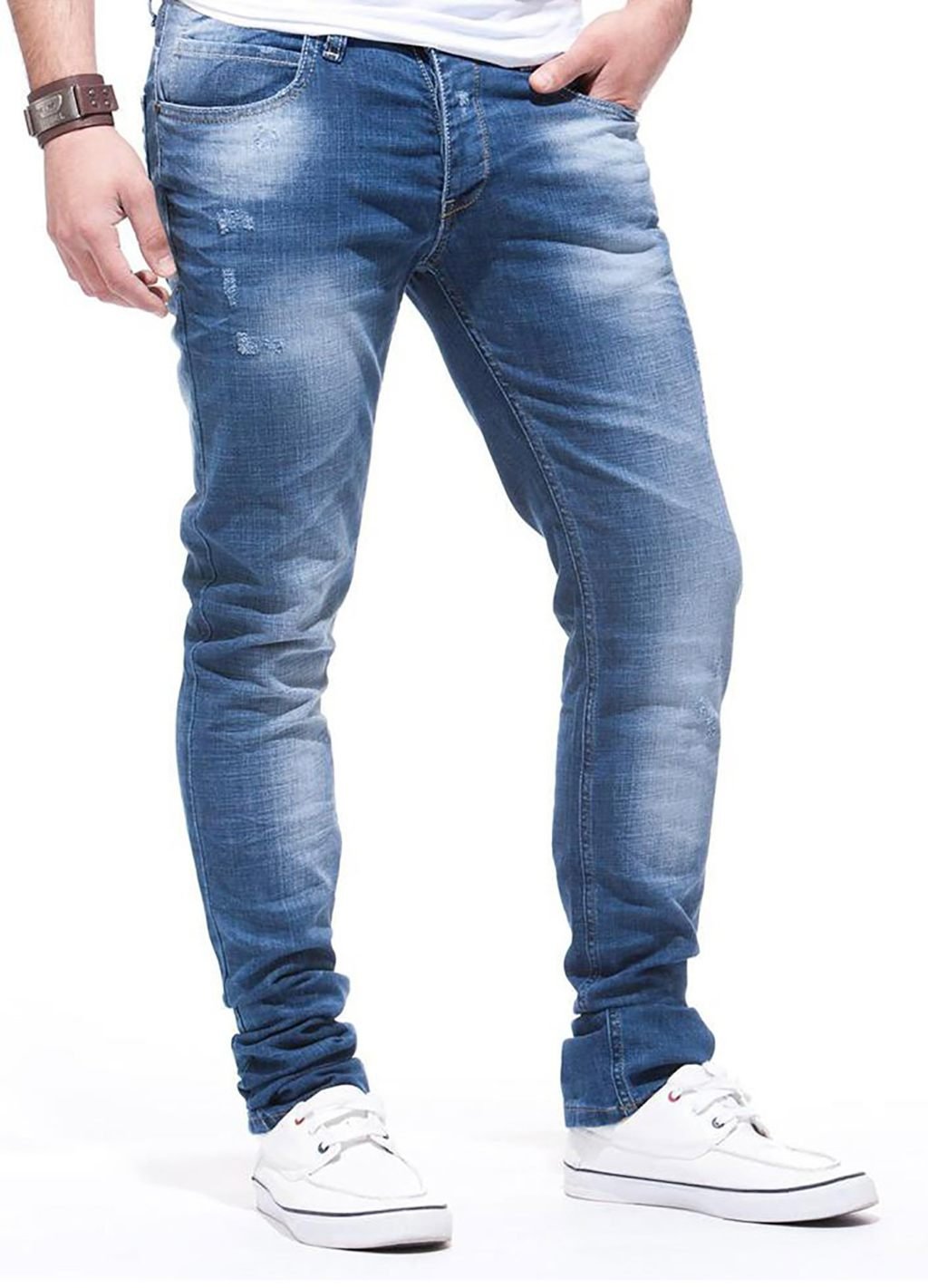 Leif Nelson Herren Jeans Hose Slim Fit Denim Blaue graue Lange Jeanshose für Männer Coole Jungen weiße Stretch Freizeithose Schwarze Cargo Chino Sommer Winter Basic LN271