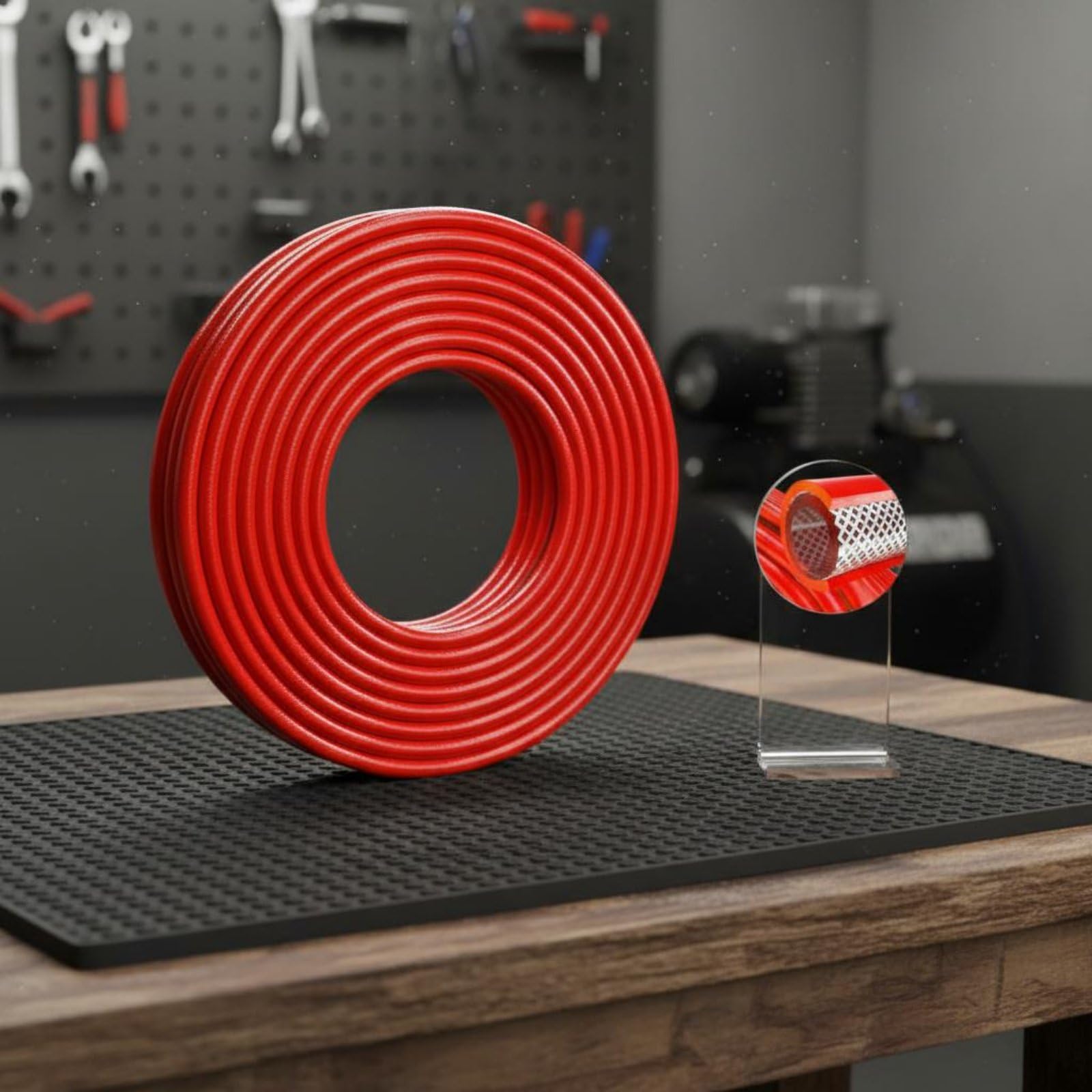 Amagogo Tuyau de Pompe à Air Polyuréthane Renforcé Pneumatique Anti Usure Huile Flexible Haute Pression Convient Compresseur, Bleu, 15 Mètres, 10mm X 6.5mm