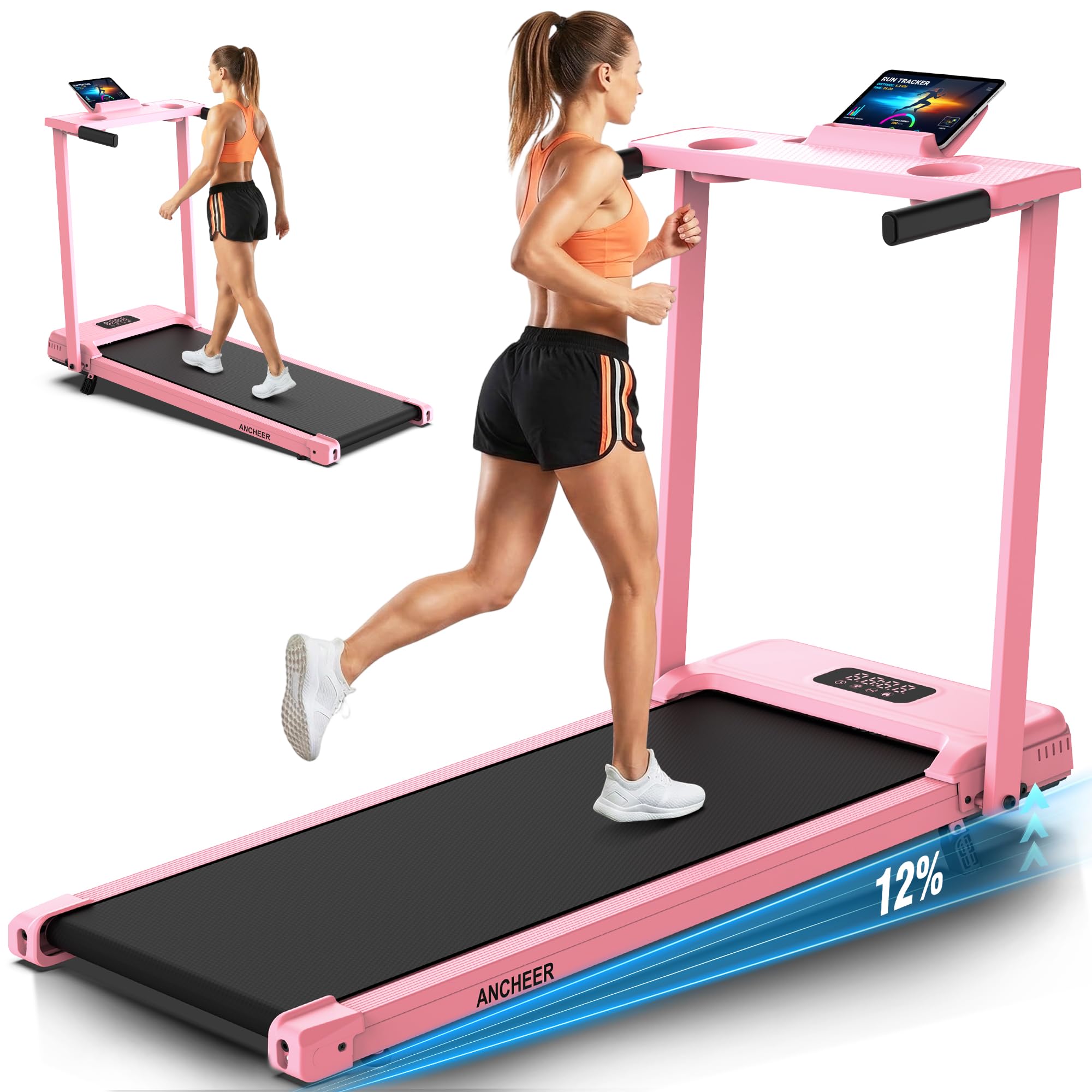 FUNMILY Incline Walking Pad Treadmill with Handle...