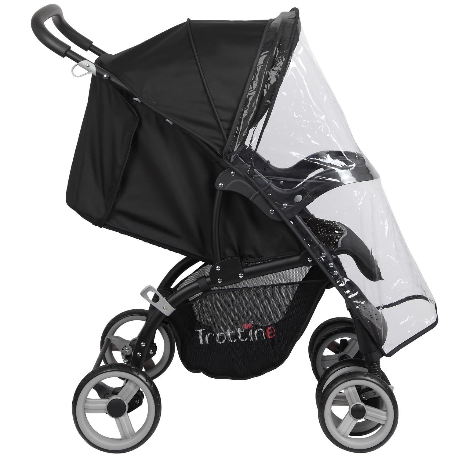 TS Cassiope TRAVEL SYSTEM Duo 2-en-1 : poussette compacte longue durée naissance-4 ans (22kg max) avec habillage pluie, combinée à un siège auto bébé R129 40-83 cm (13 kg max) – NoirEtoile