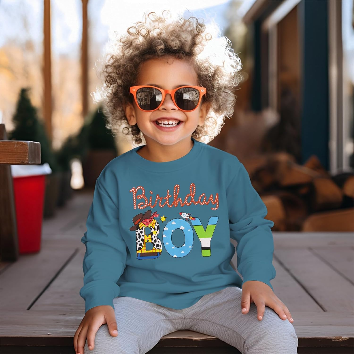 Birthday Boy Shirt Cartoon Graphic Birthday Sweatshirt Toddler Baby Boys Bday Party Outfit Long Sleeve Pullover Top - Image 4