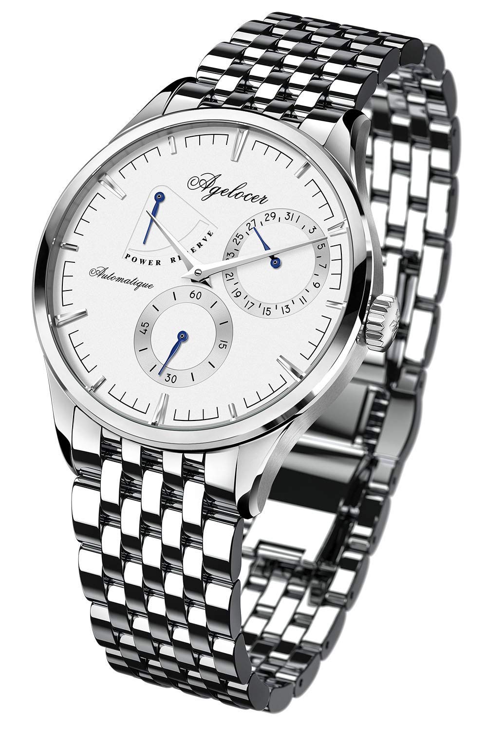 Agelocer Herren-Armbanduhr, ultradünn, automatisch, mechanisch, Farbverlauf, Zifferblatt, RI:4101A9