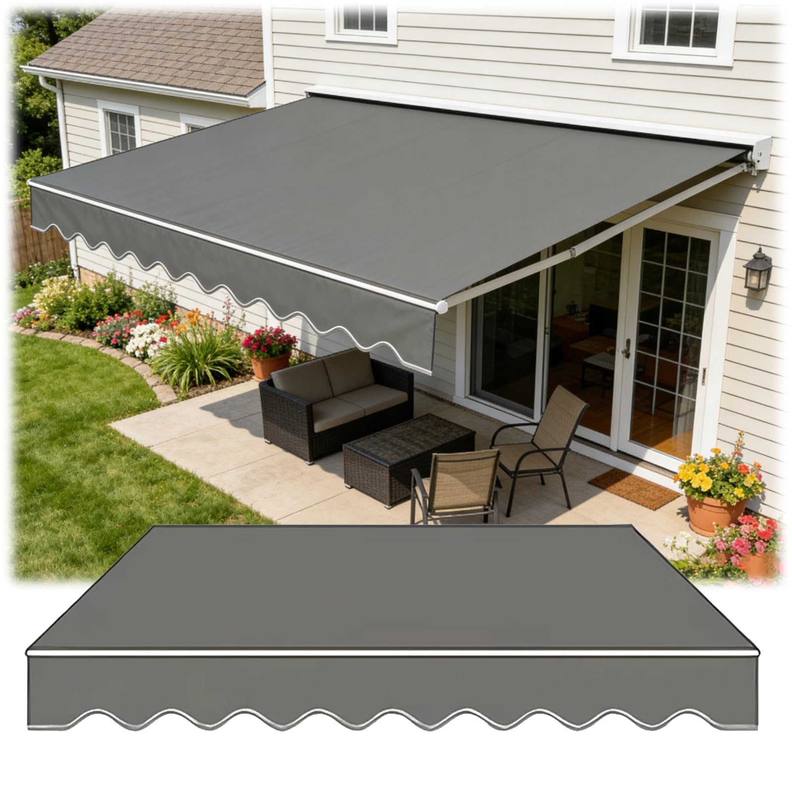 markise neu bespannen kassel Markisen Ersatzstoff, Ersatztuch für Einziehbare Klemmmarkise, Markisenbespannung 3.0m 4.0m 2.5m 5m Balkonmarkisen Canvas Markisenstoff(Grau,400x250cm) Color:Silk Oak Bork (Black) SHOP_NEUTRAL Team Auto Eder –