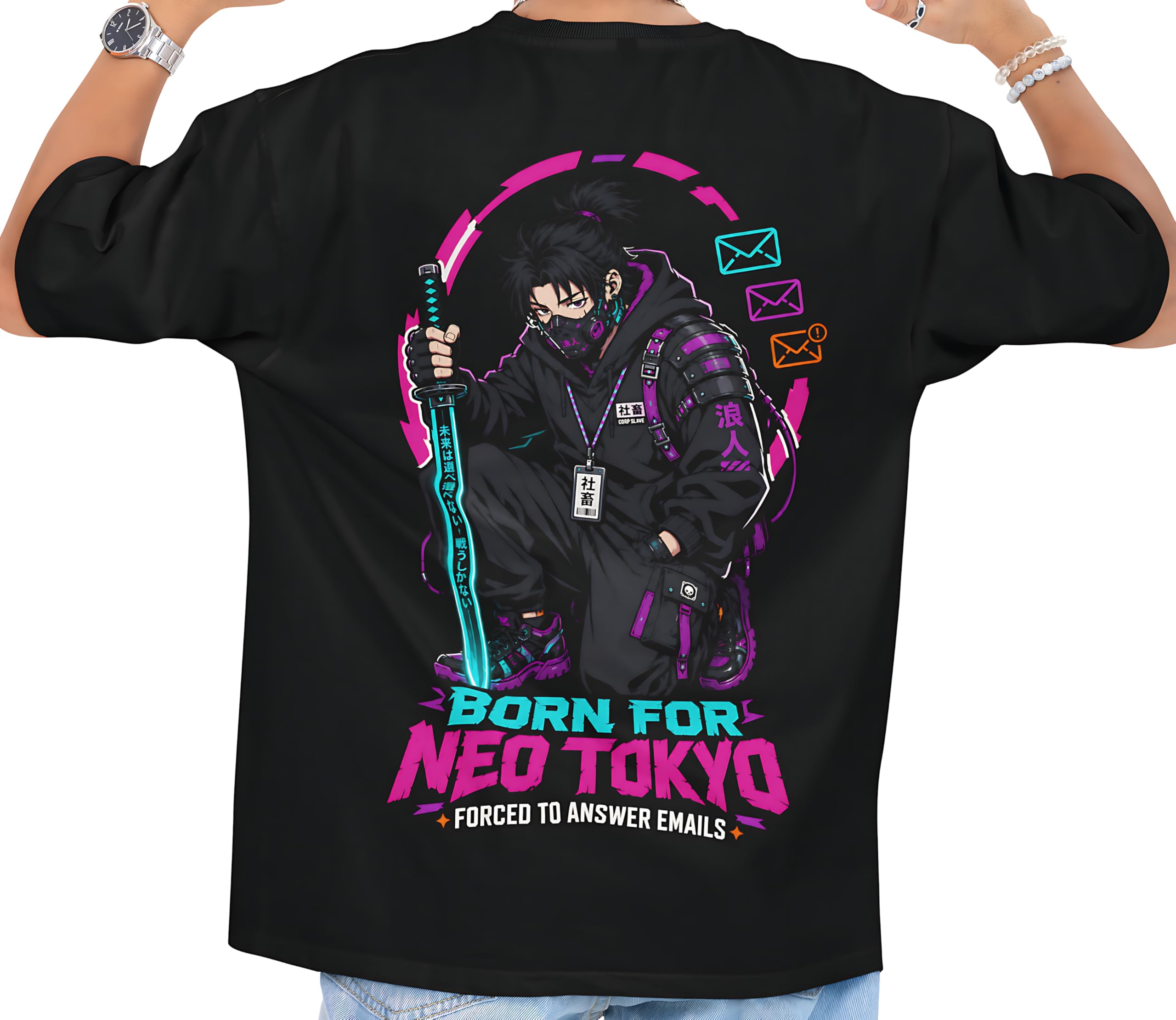 Buy Goofra Born for Neo Tokyo Oversized Anime T Shirt for Men