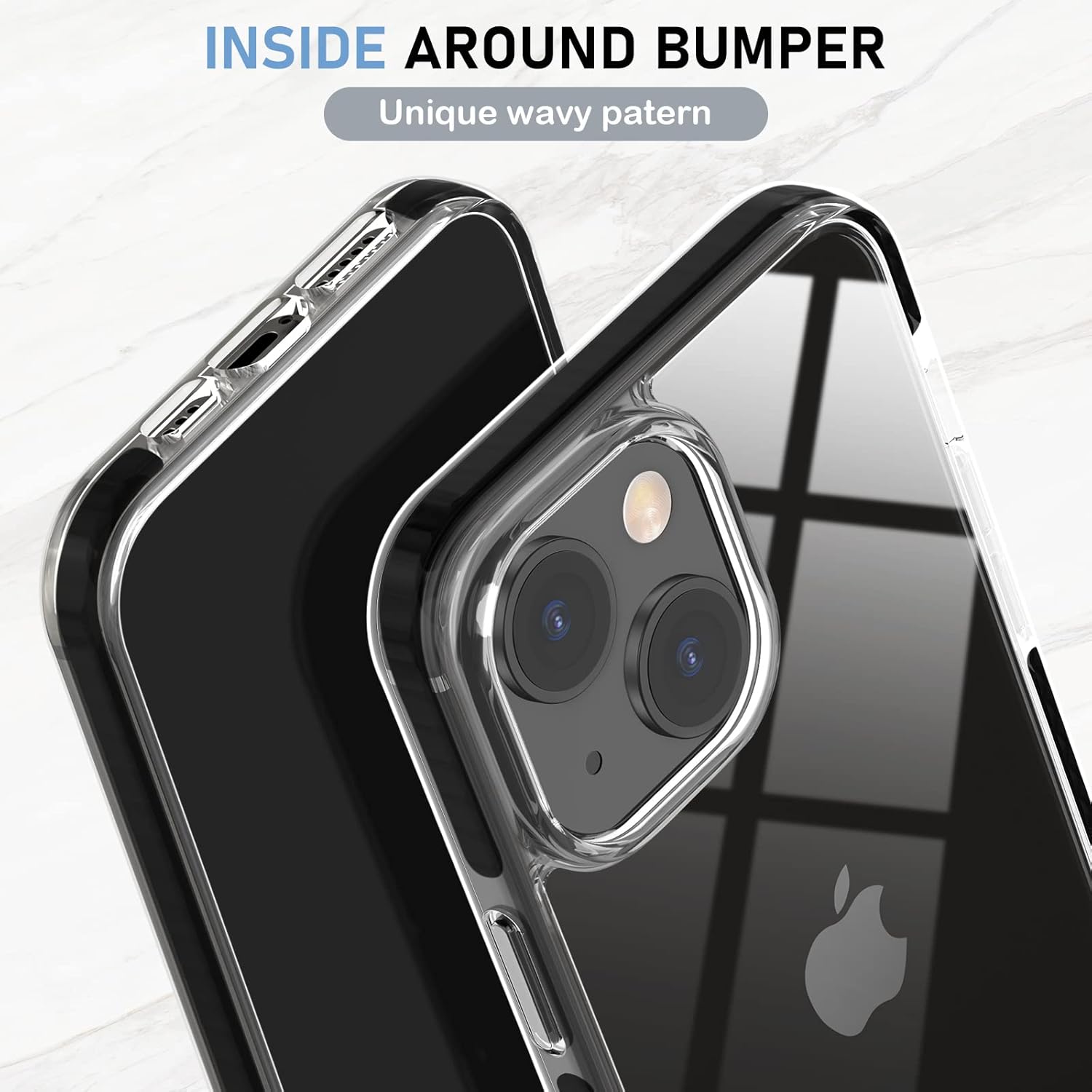 MATEPROX Compatible with iPhone 14 case Clear Thin Slim Crystal Transparent Cover Shockproof Bumper Case for iPhone 14 6.1" 2022(Black) - Image 2