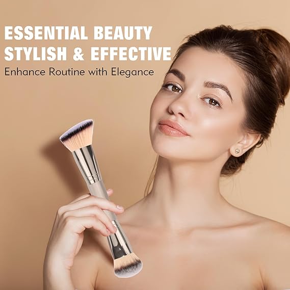 Makeup Brushes Set, 3Pcs Foundation Brush Flawless Concealer Brush and Dual-Ended Foundation Brush Set