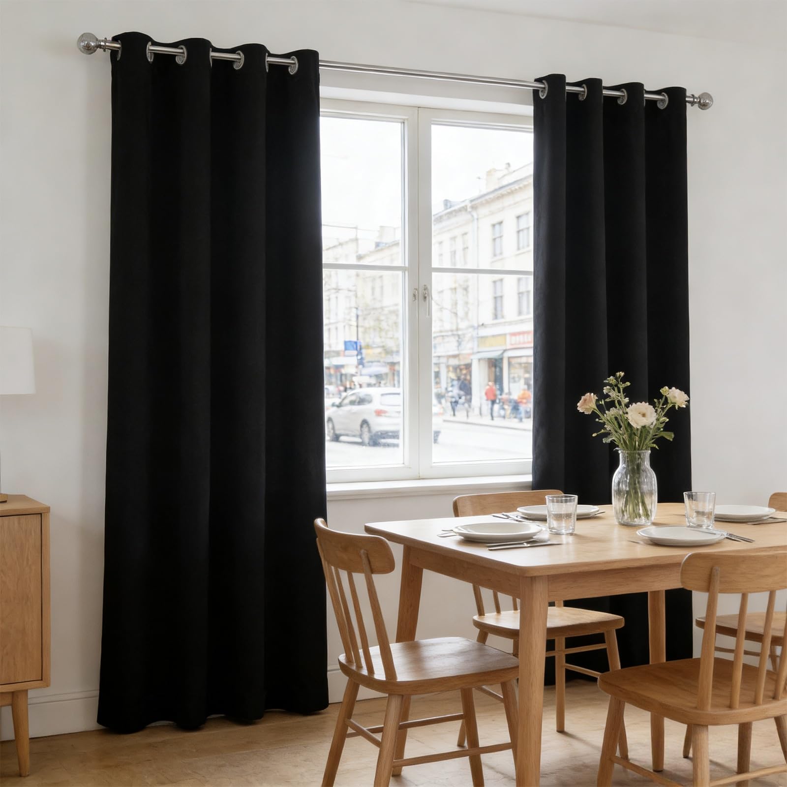 Rideaux opaque doux drapé lourd rideau thermique haut de plafond