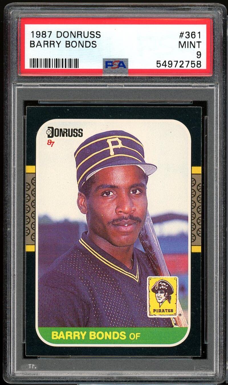 PSA9 美品　バリー・ボンズ　1987 DONRUSS　ルーキーカード Amazon.com: Barry Bonds Rookie Card 1987 Donruss #361 PSA 9