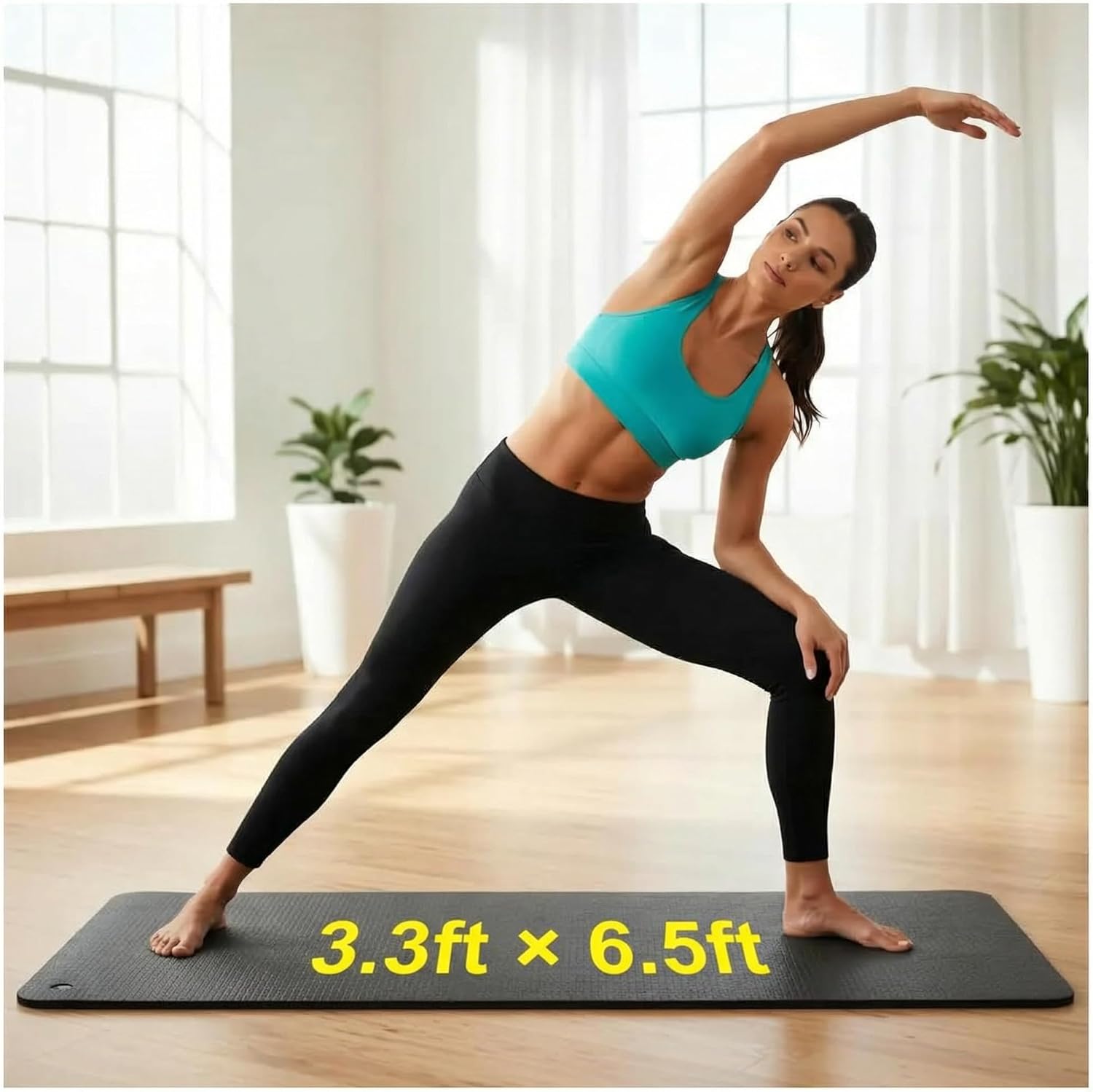 Japard Large Exercise Mat, Yoga, Workout, 7ft x 3ft Heavy Duty Workout Mat, 7mm Thick Non-Slip Floor Mat for Home Gym, Cardio, Strength Training & Pilates, Barefoot Exercise Mat for Men & Women - Image 8