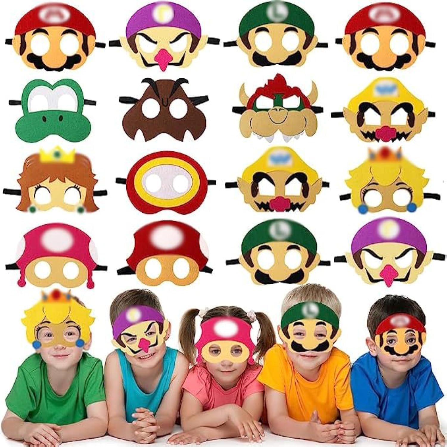 Beamely Superhero Masks Party Bag Fillers for Kids, 16 Pcs Spiderman Themed Felt Masks Costumes Toy Gift for Boys Girls, Cartoon Eye Mask Party Favors for Birthday Party Dress Up Cosplay Christmas