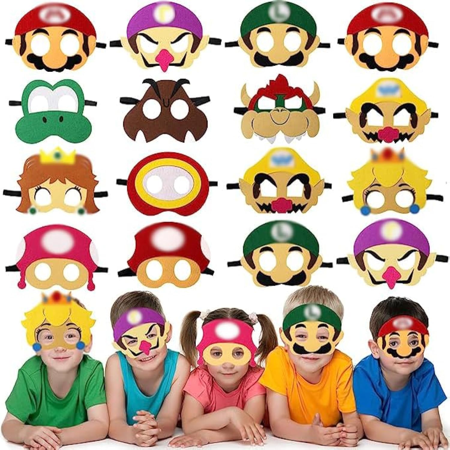 Beamely Superhero Masks Party Bag Fillers for Kids, 16 Pcs Spiderman Themed Felt Masks Costumes Toy Gift for Boys Girls, Cartoon Eye Mask Party Favors for Birthday Party Dress Up Cosplay Christmas