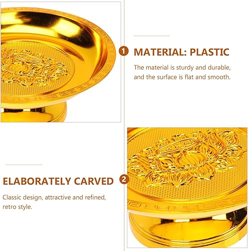 Miniatura 6 de Cabilock Bandeja budista de frutas con plato sagrado para ofrendas budistas, plato de adoración, comida de frutas, postres para suministros