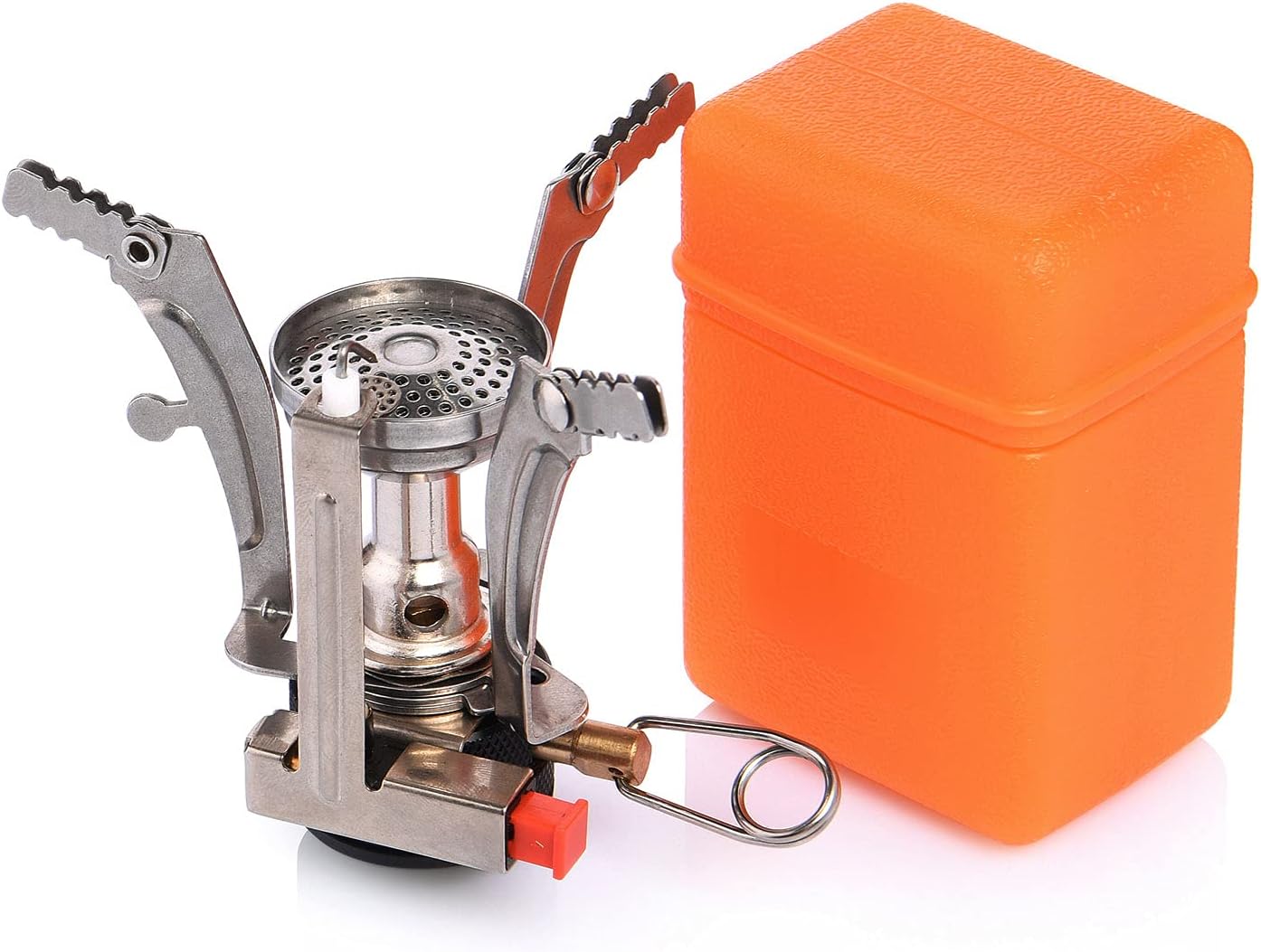 Portable Camp Stove with Piezo Ignition, Stable Support Wind-Resistance Backpacking Stove for Hiking, Camping, Ultralight