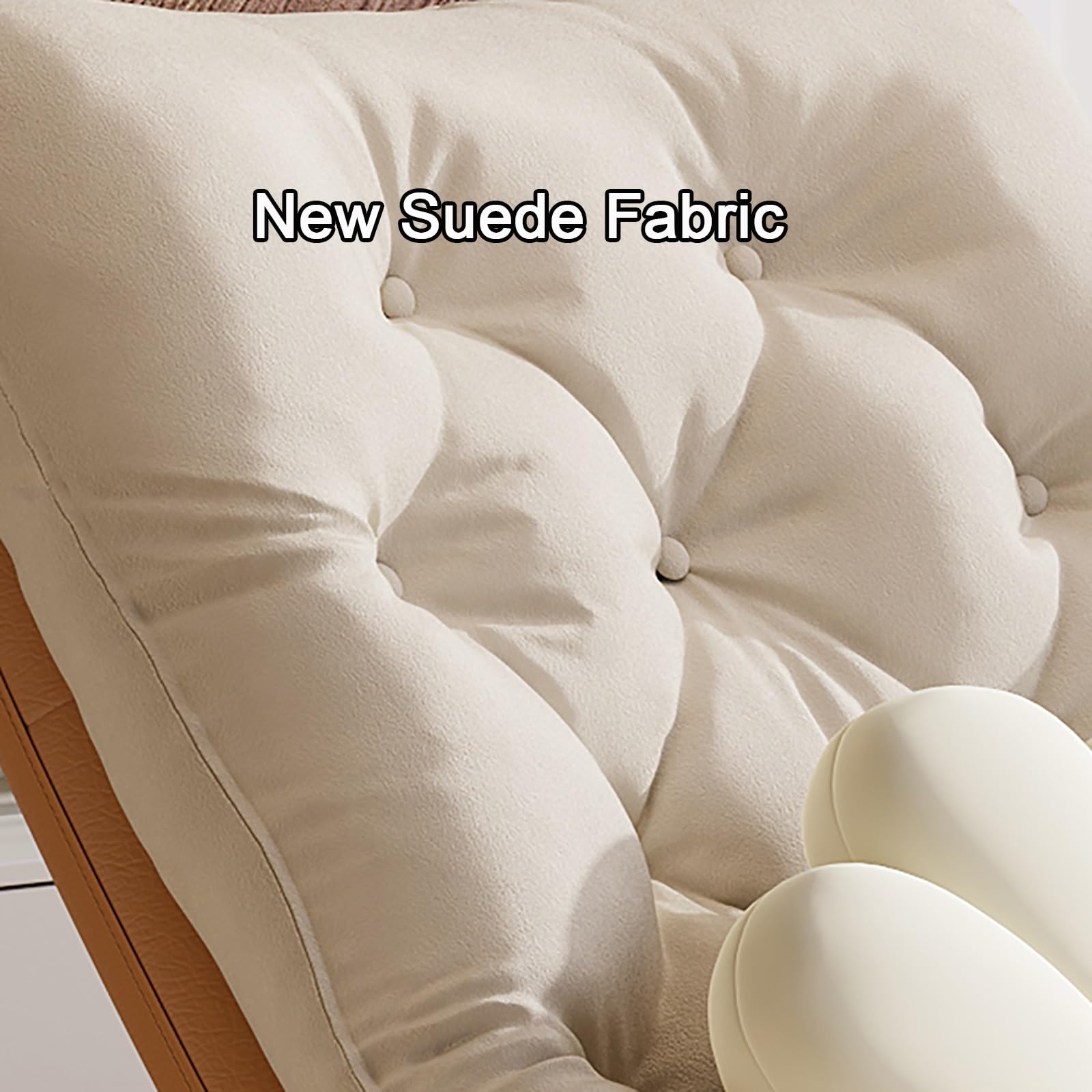 Schaukelstuhl für Kinderzimmer, Lazy Sofa Schaukelstühle，mit Hoher Rückenlehne Schaukelsessel, für Kinderzimmer, Schlafzimmer, Wohnzimmer (Color : Off-White, Size : A)