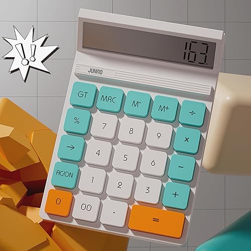 Calculadora de escritorio de 12 dígitos con pantalla LCD grande y botón sensible, para el hogar, oficina, escuela, clase y negocios, calculadoras