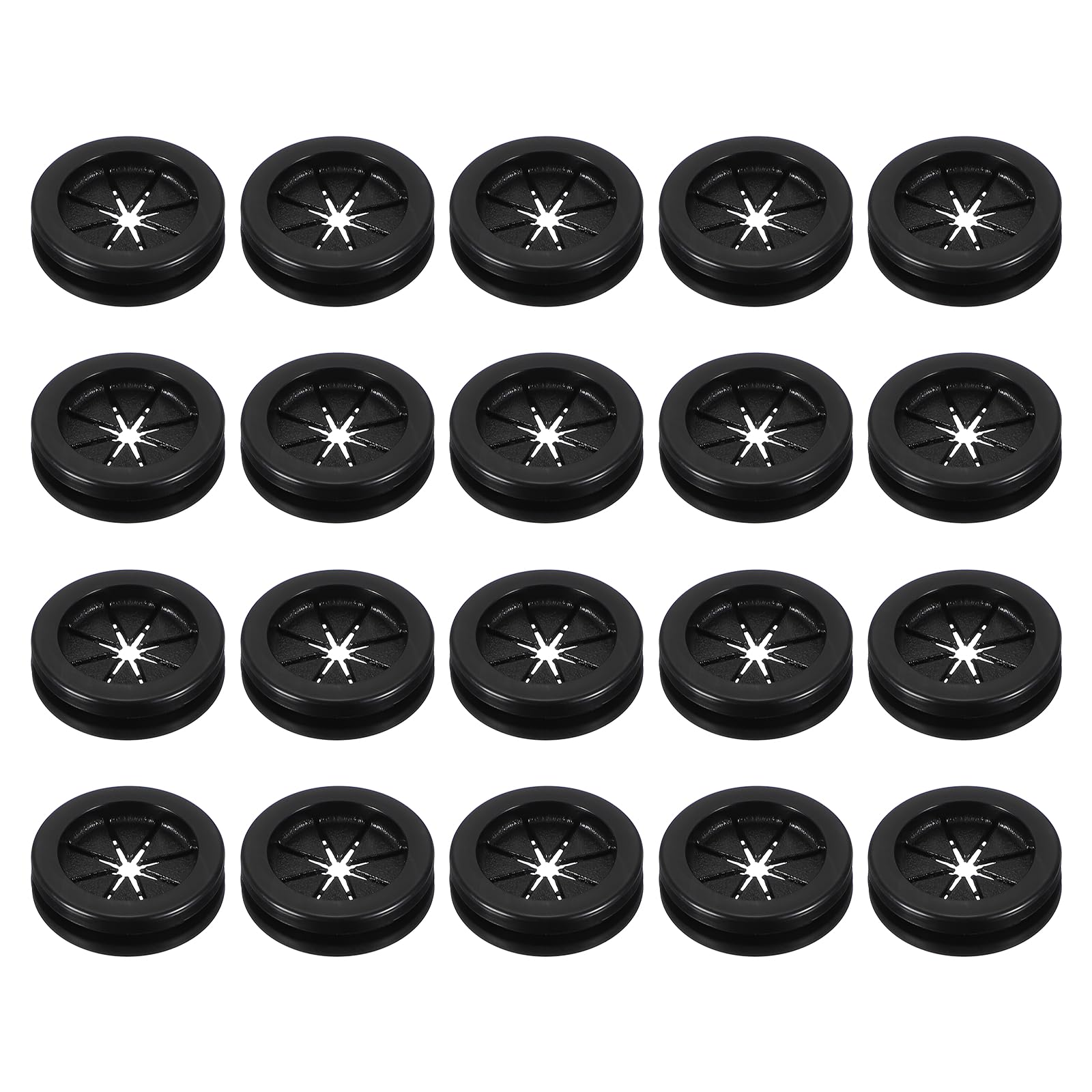 PATIKIL 20Pcs Rubber Plug Hole Grommet Kit, 1.0" Firewall Closed Hole Plug Fire Grommet for Wire Electrical Appliance Plumbing Wiring Automotive Home Improvement, Black